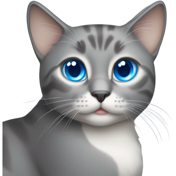 gray cat with blue eyes emoji