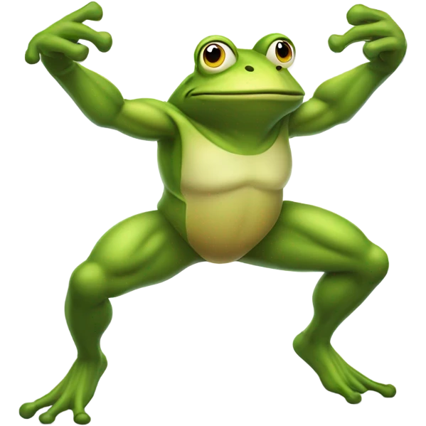 Buff frog ready to fight emoji