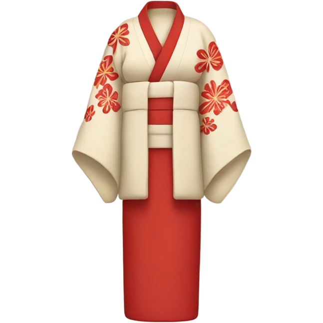 kimono red beige emoji