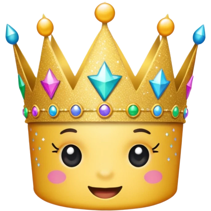 playful party crown, small size, cute details, easy to recognize emoji