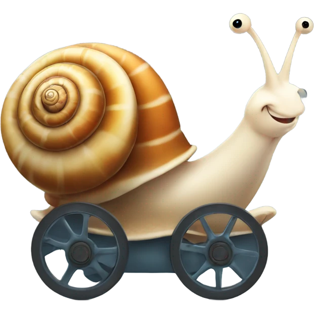 Happy snail with wheels  emoji