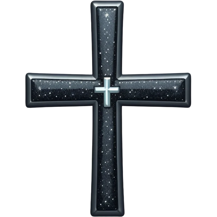  Glitter black cross emoji