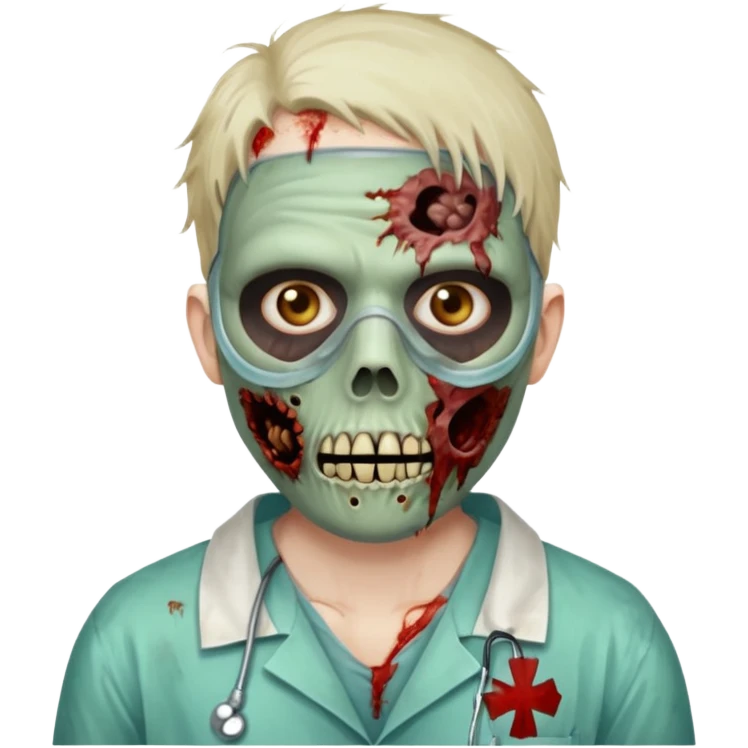 zombie with medical mask emoji