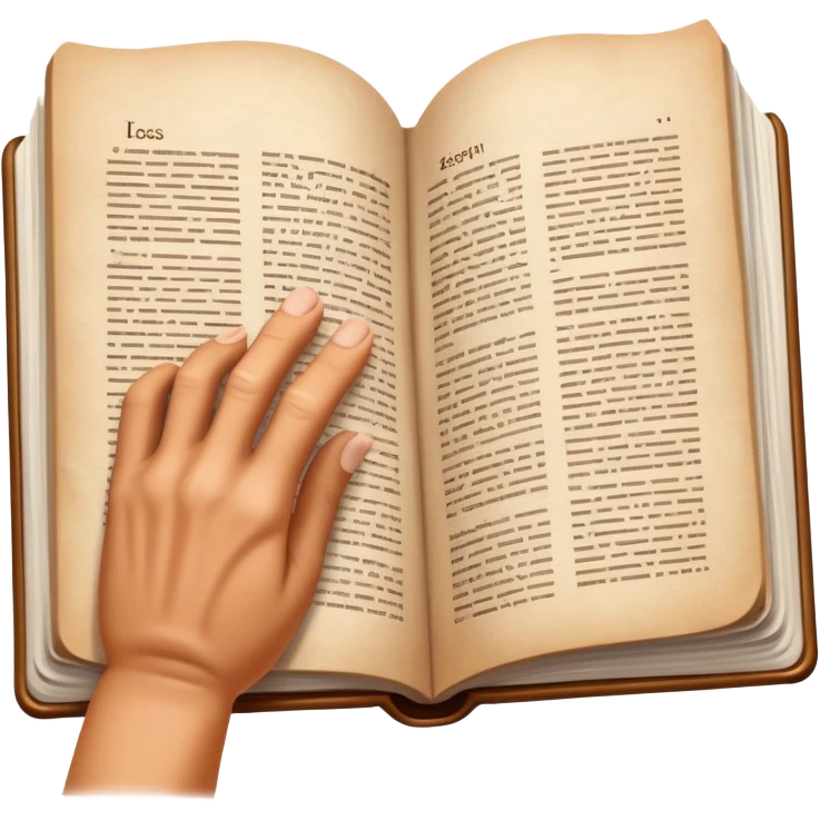 hand on book page emoji