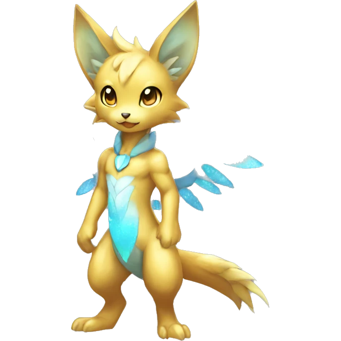 a anthro chibi-style shiny sparkle-Fakémon-hybrid full body emoji