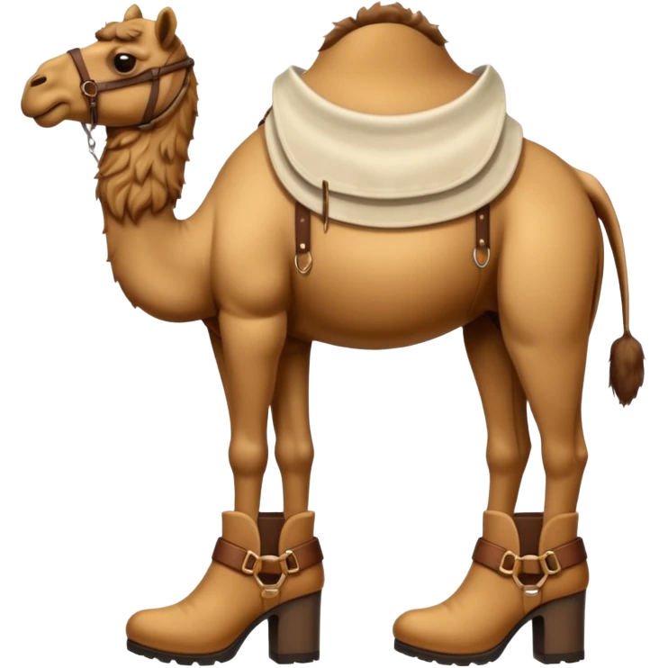 Camel Head Fridge Body Camel Legs Wear And Brown Boots And Background City emoji