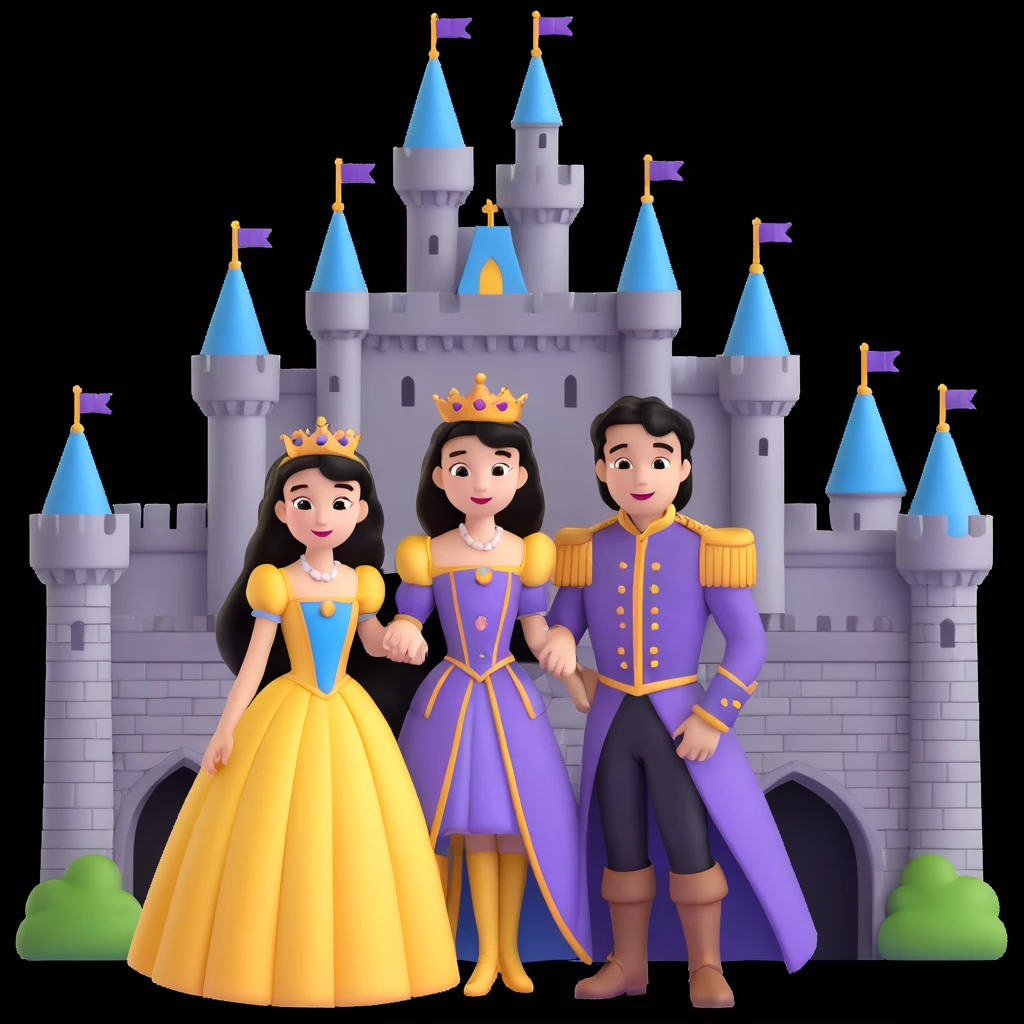 prince and princess disny dress close up photo in castle emoji