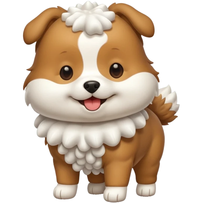 a full body of cute dog with puffer emoji