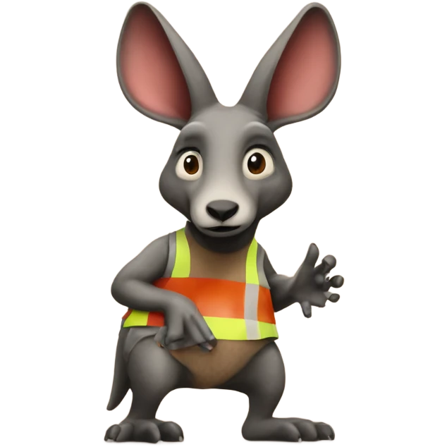 Aardvark with a stop sign emoji
