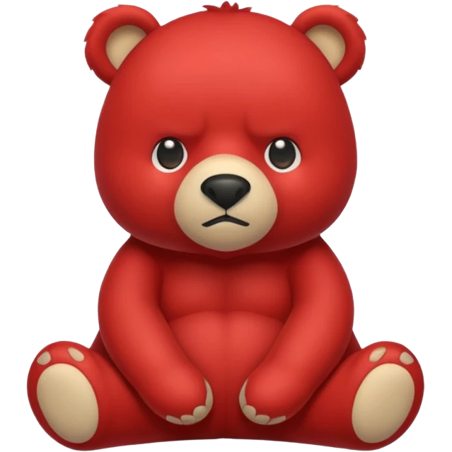 red bear serious emoji