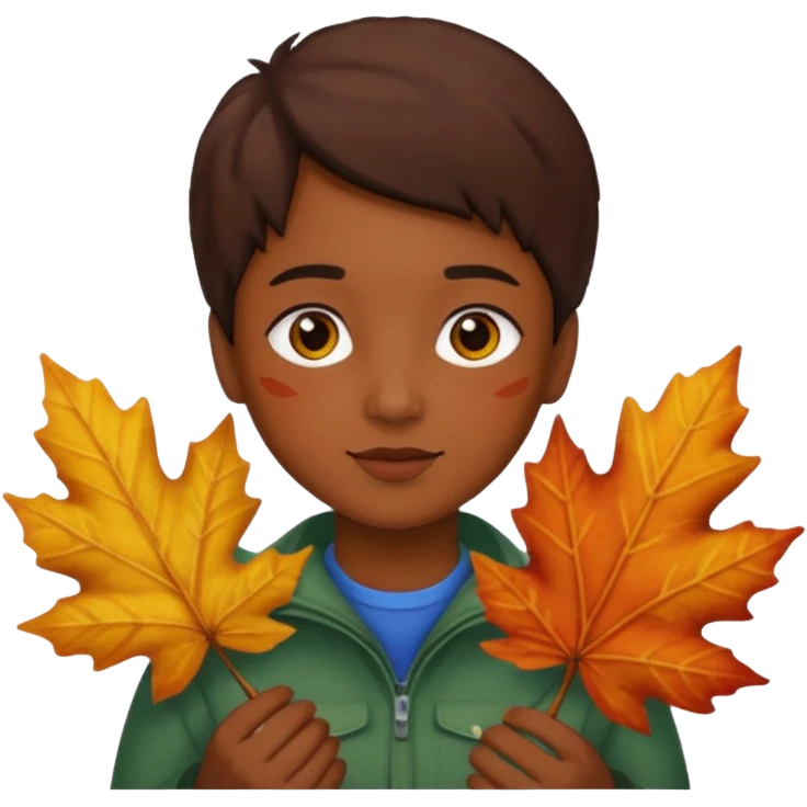  Brown autumn on hand emoji