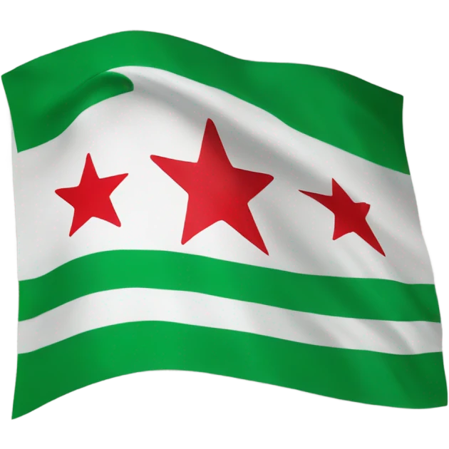 GREEN syrian flag with three stars emoji