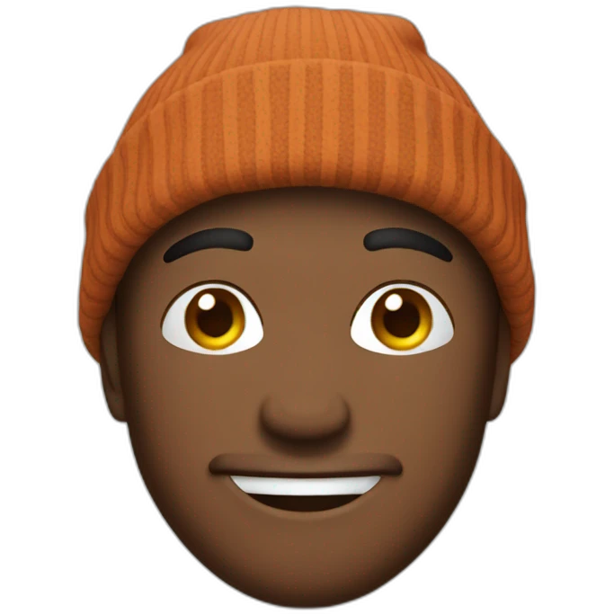 Man winking with beanie hat emoji