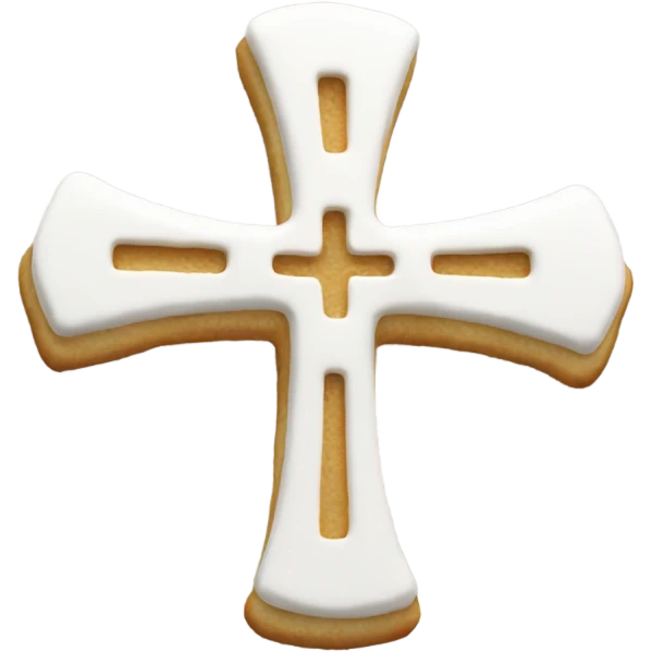 a white waffer with a drawn cross emoji