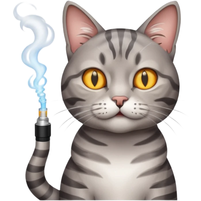 Cat with vape emoji