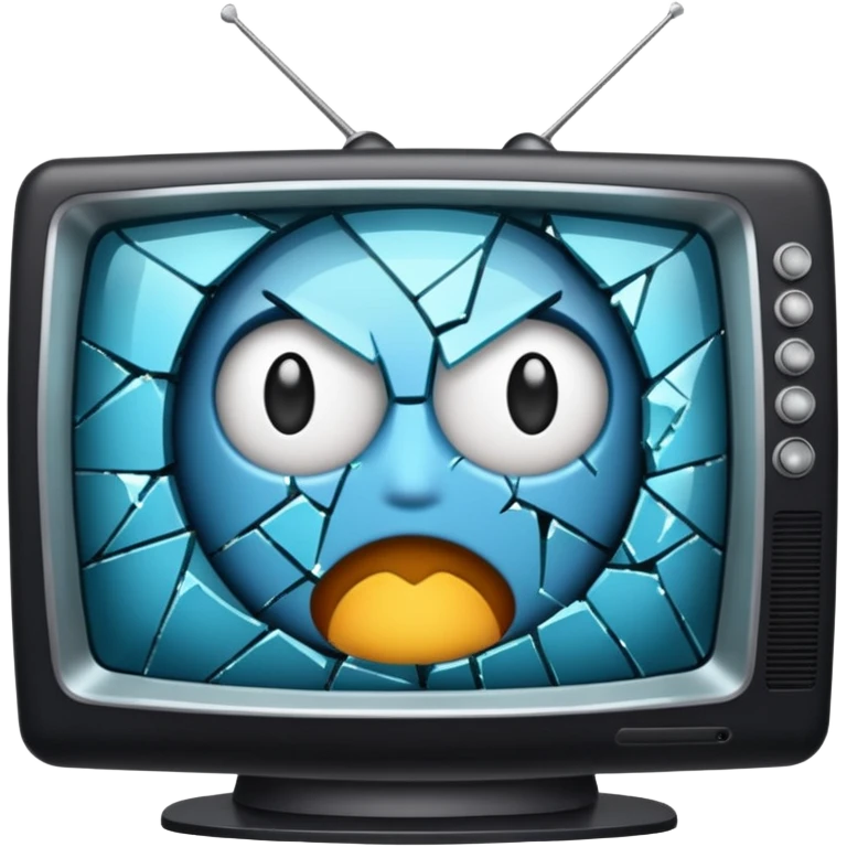 cracked tv emoji