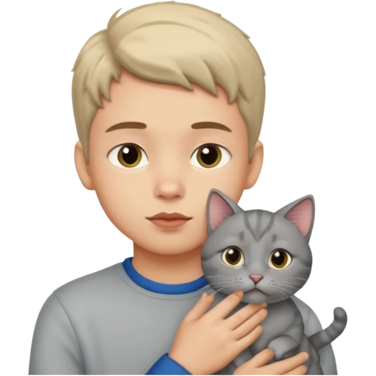 boy with lips with cat 🐱 in his mouth emoji