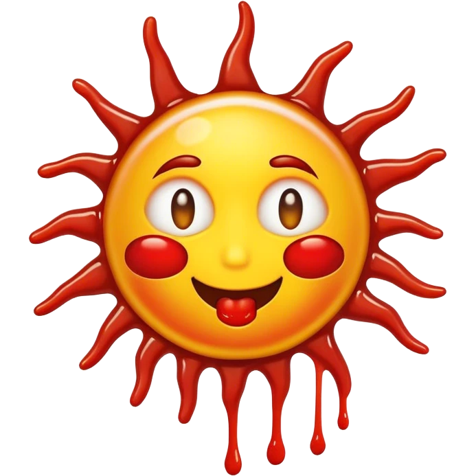The sun with ketchup  emoji