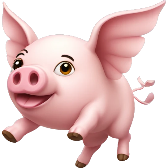 A flying pig  emoji
