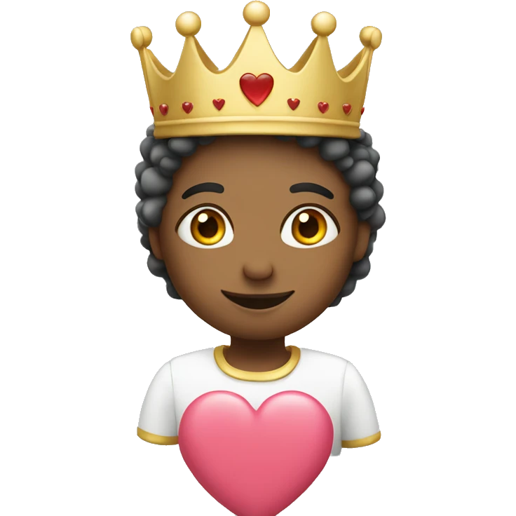 Cute heart sobe color with a crown emoji