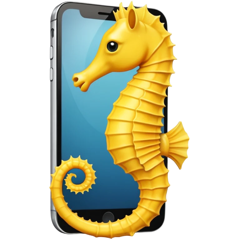 Yellow seahorse in the iPhone emoji