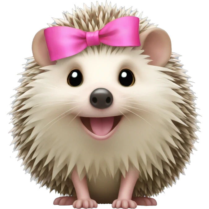 hedgehog with a pink bow emoji
