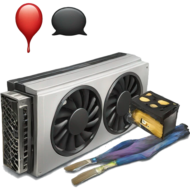 graphics card and painting emoji
