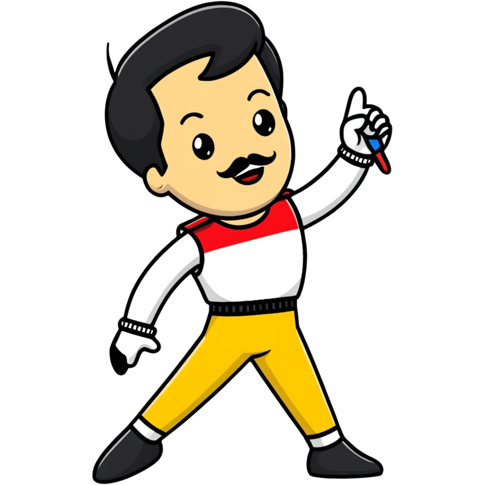 Freddie Mercury in iconic pose emoji