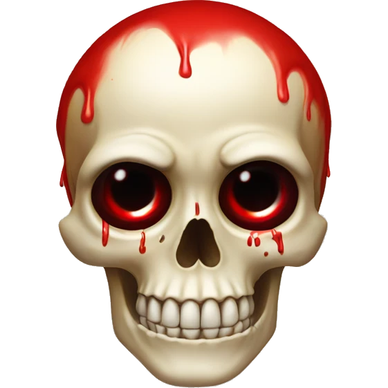 skull with red wax coming from eyes emoji
