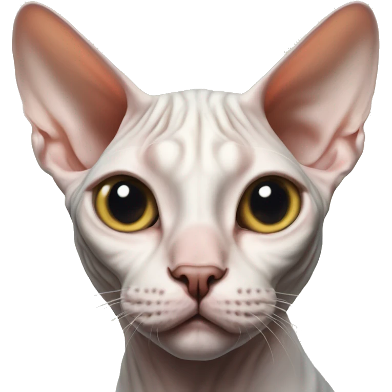 realistic cat indoors portrait Sphynx  emoji