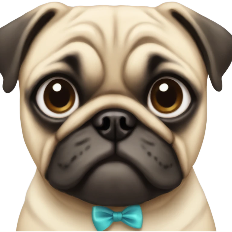Pug with a bow  emoji