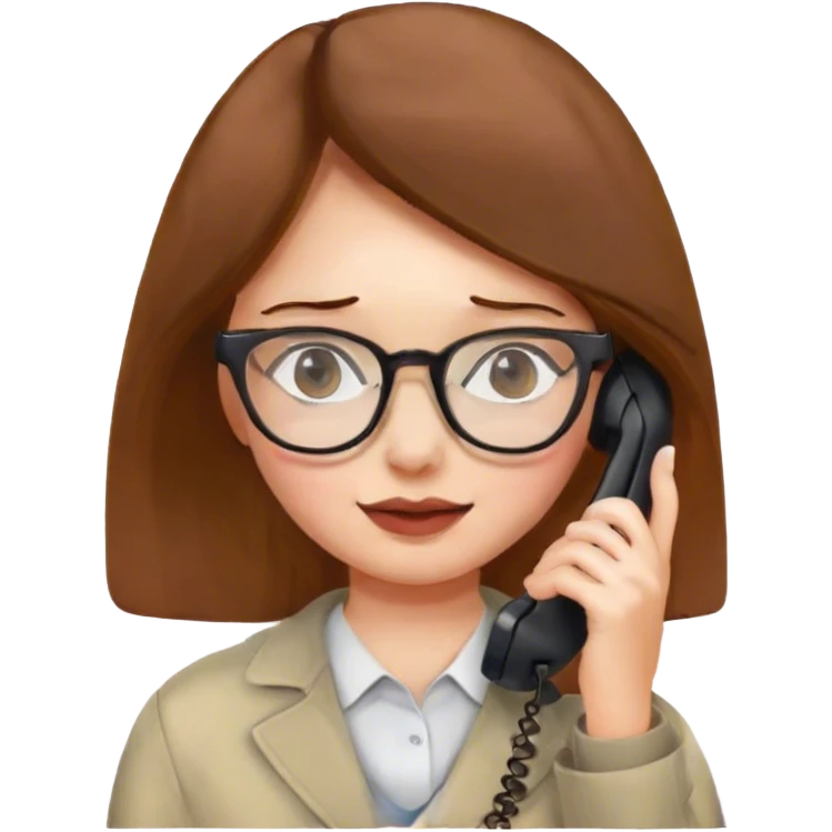 Girl in glasses on the phone (iPhone$ emoji
