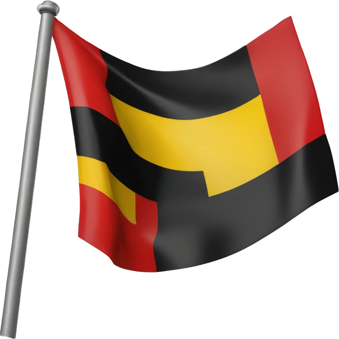 Belgium flag (flag is in 3 equals parts, one red, one yellow and one black, no other color, placed vertically) emoji