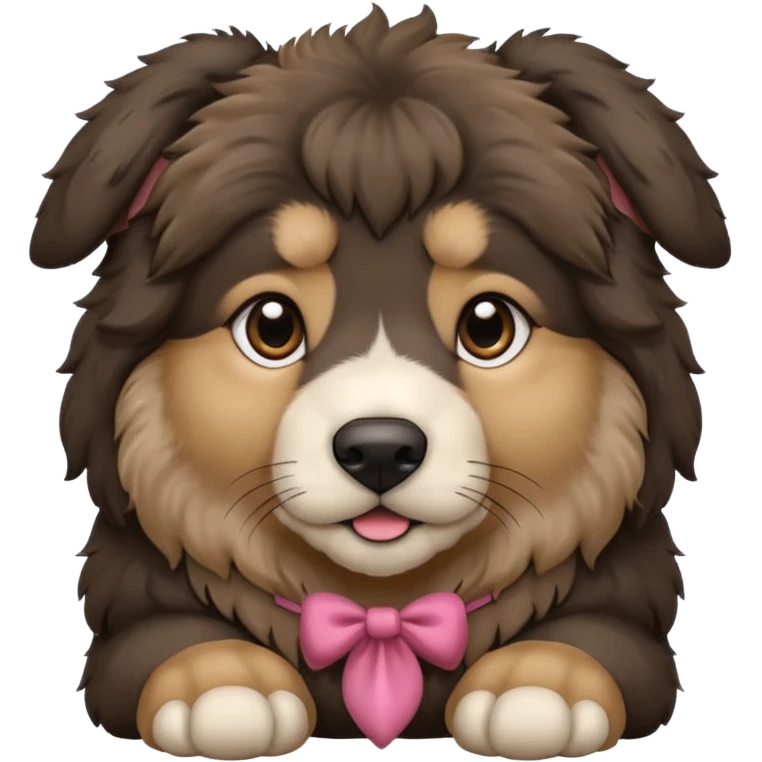 A dark-colored Caucasian Shepherd puppy with cropped ears emoji