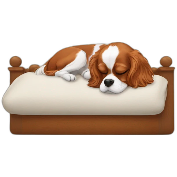 King Charles cavalier taking a nap emoji