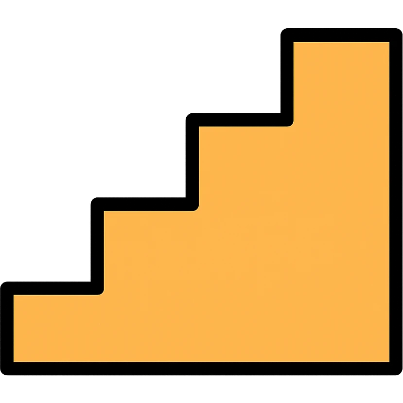 stairs, color outline icon style, lineal color icon with black outlines emoji