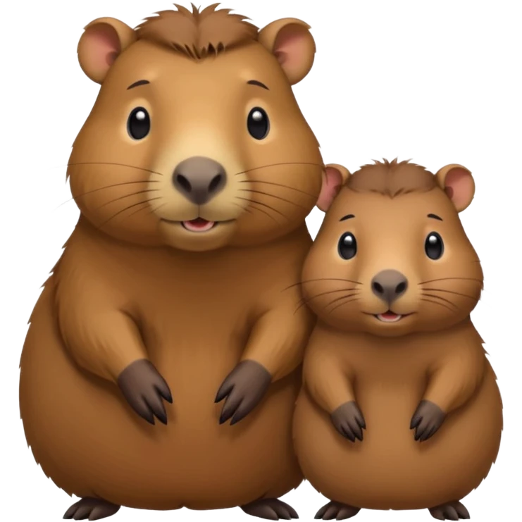 Capybara cute with it mom also don't let it look like a rat emoji