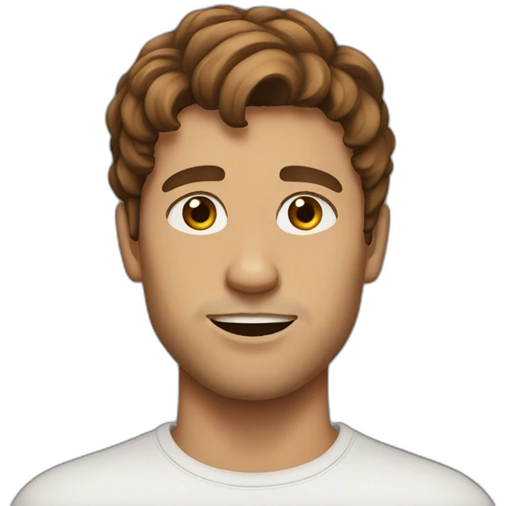 guy with brown hair paint emoji