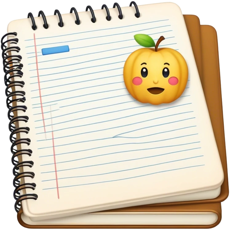 Homework, notebook emoji
