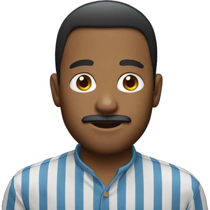 striped shirt with facial hair emoji