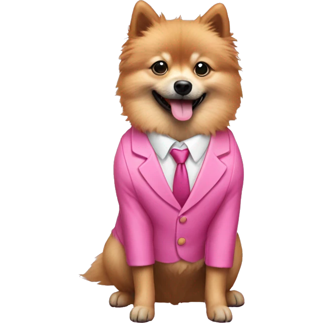 Spitz in a pink suit emoji