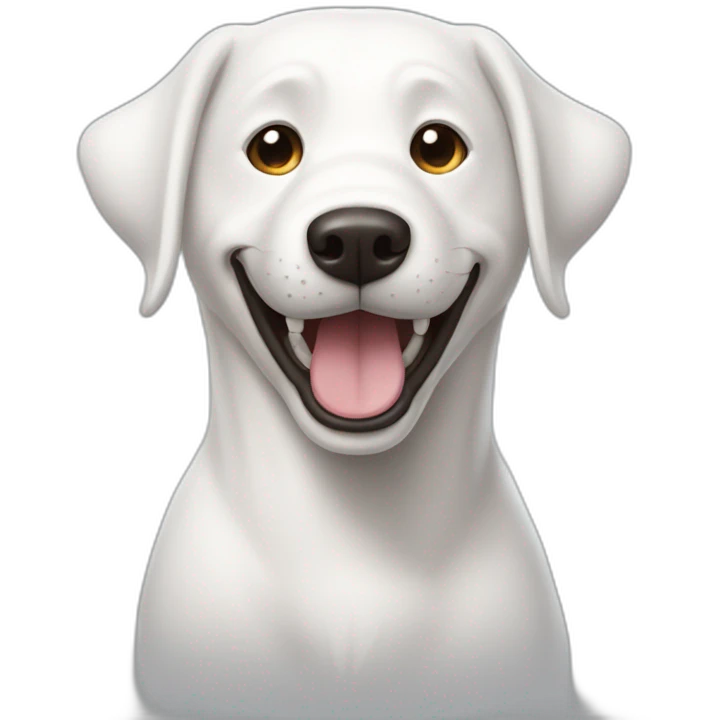 un perro blanco sonriendo emoji