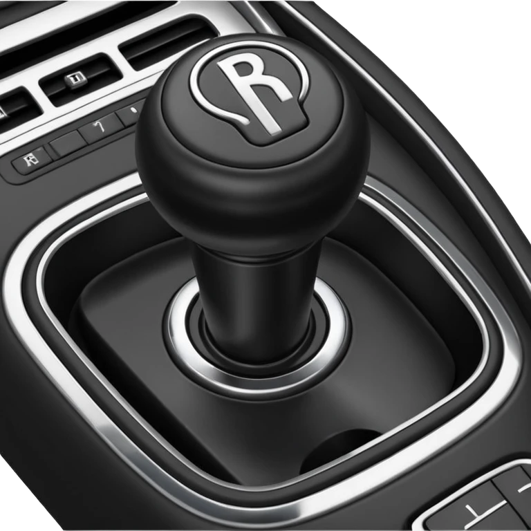 car gear shift stick with R for reverse highlighted emoji