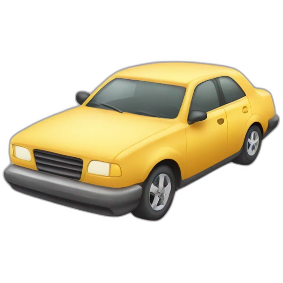 car with a sponge emoji