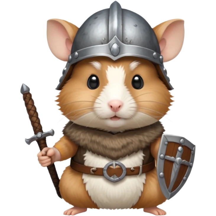 hamster with viking helmet and sword emoji