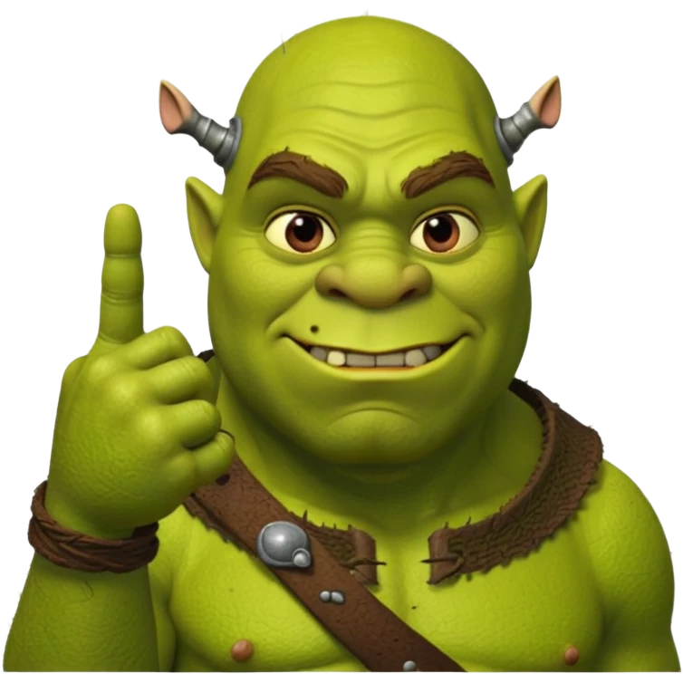 Sherk with pointer finger on his thumb emoji
