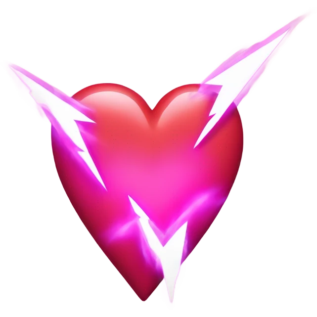 Pink Heart with red and white lightning bolts emoji