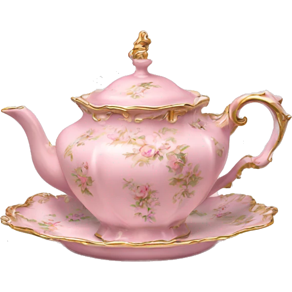 vintage rococo light pink tea set  emoji