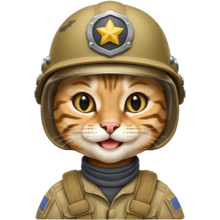 happy soldier kitty emoji