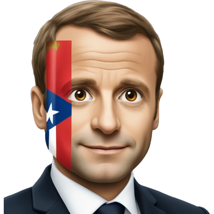 Macron dans les de paris avec le drapeau de la Guinée Conakry  emoji